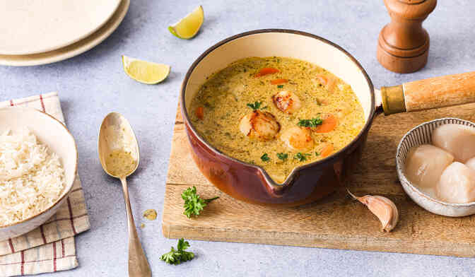 Blanquette de noix de Saint-Jacques aux petits légumes